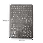 Cartoon Moon & Stars Nail Stamping Plate – Celestial Design Template