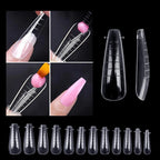 zengtaolke Fake Nail Forms – Almond Extension Tips for UV Gel Building, 60pcs