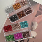 3D Christmas Nail Caviar Beads – Gold, Silver, Red & Green Resin Pearls
