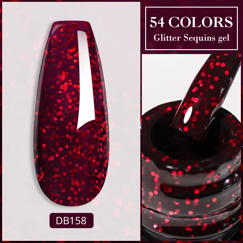 Mtssii Glitter Sequins Gel Nail Polish – Sparkling Soak-Off UV/LED Gel