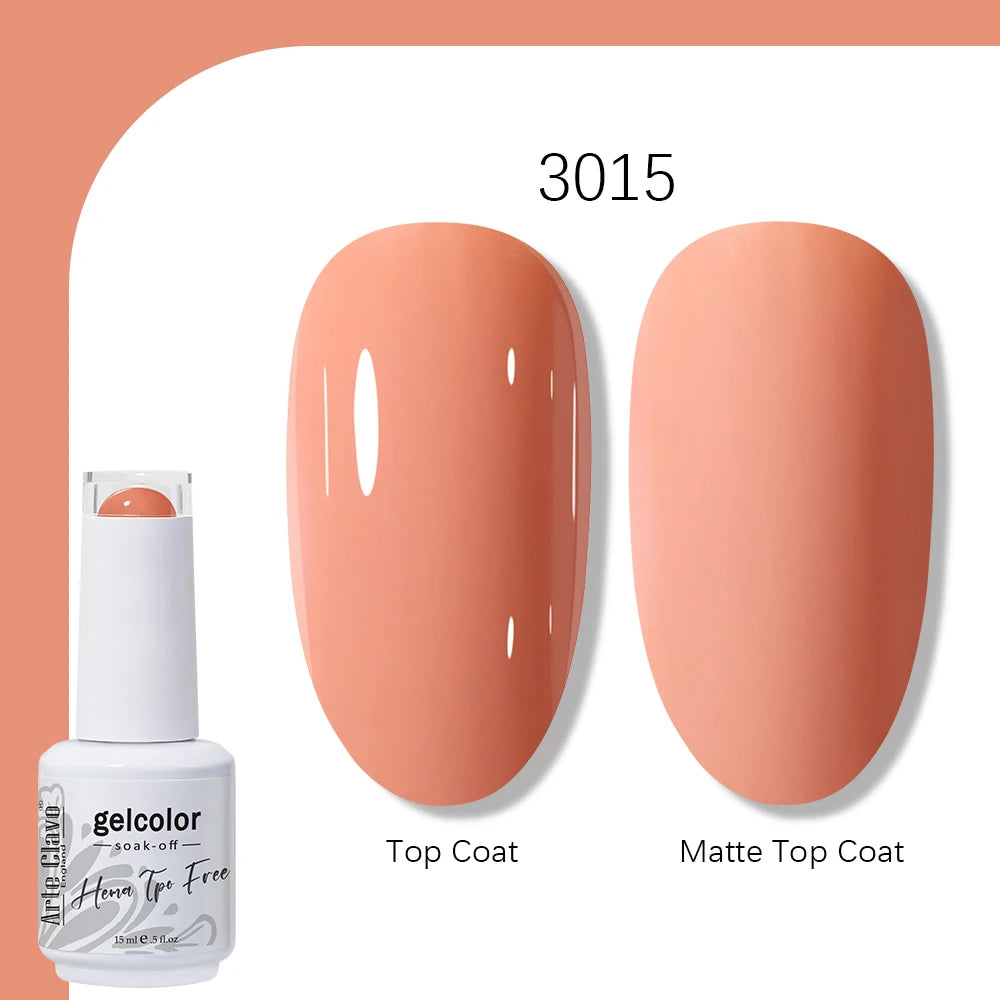 Arte Clavo Gel Nail Polish 400 Colors15ml Semi Permanent Gel Varnish Base Top Coat Nail Art Manicure Soak Off LED UV Salon Gel