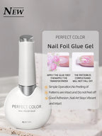PERFECT COLOR Gel Nail Polish Top & Base Coat Set – Silky Base, Glossy No-Wipe Top