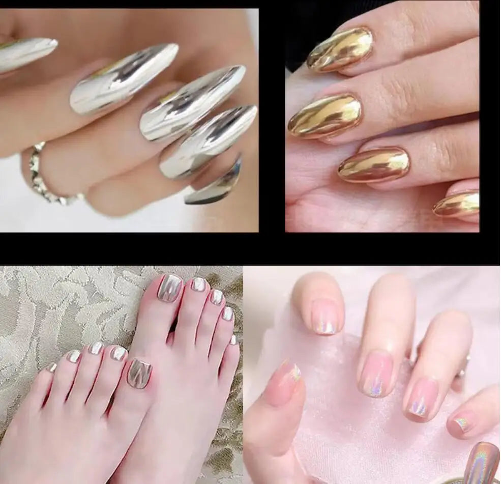 Chrome Mirror Nail Glitter Powder – Sparkly Shimmer Metallic Pigment