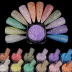 12-Bottle Shiny Sugar Pigment Glitter Set – Nail, Face & Body Sparkle