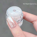 NICOLE DIARY Aurora Nail Powder White Pigment Pearl Rubbing Dust Effect Nail Art Glitter Manicure Nail Accessories