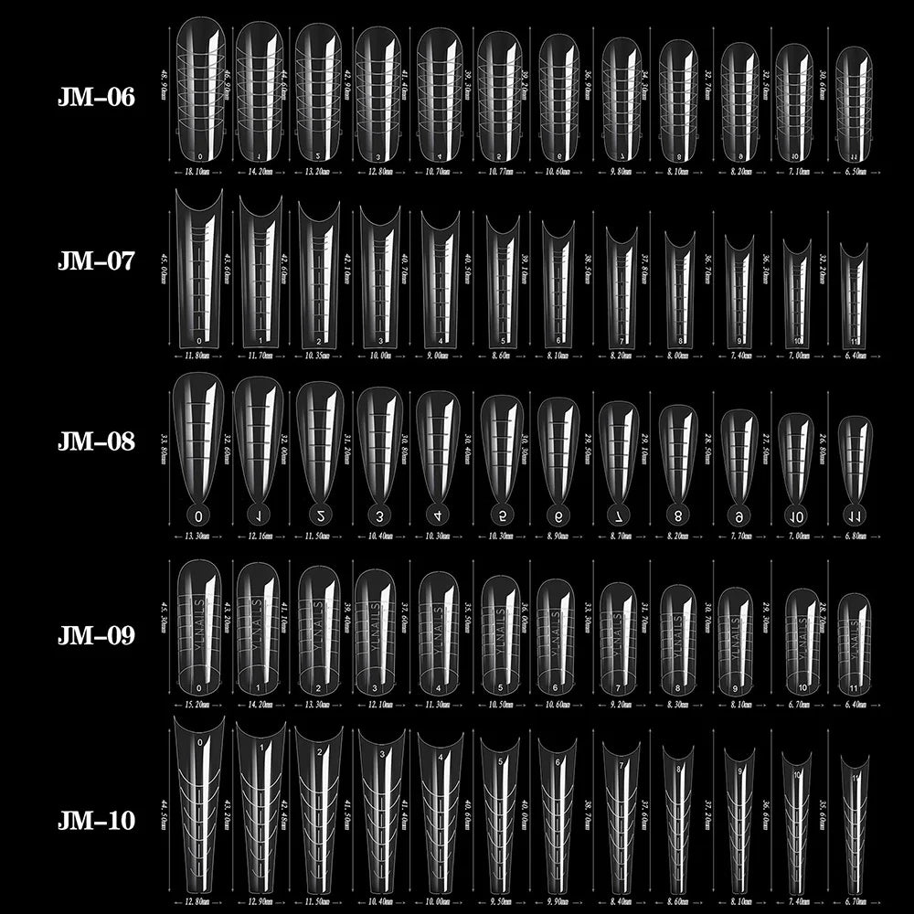 zengtaolke Fake Nail Forms – Almond Extension Tips for UV Gel Building, 60pcs