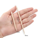 Orange Wood Nail Sticks – Double-Sided Cuticle Pusher & Rhinestone Dotting Tool