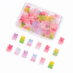 Gradient Gummy Bear Nail Charms – Y2K Kawaii Resin Candy Design, 50 Pieces