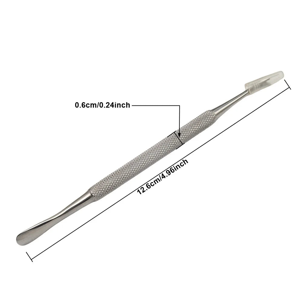 Double-Ended Stainless Steel Cuticle Pusher & Dead Skin Scraper