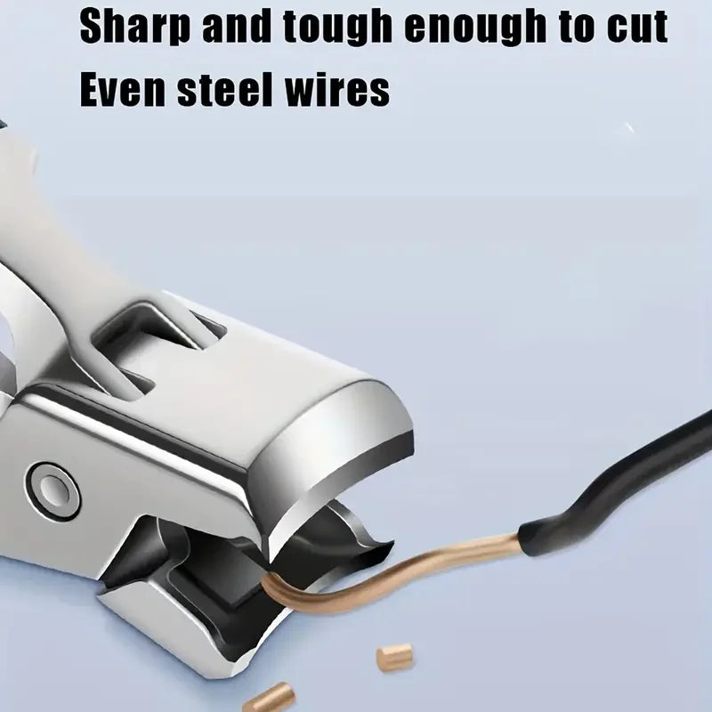 Stainless Steel Nail Clipper with Anti-Splash Cover – Sharp Trimmer, Concave Blade