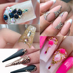 MAFANAILS Mini Caviar Bead Nail Charms with Magnetic Pen – Gold & Silver Steel Beads