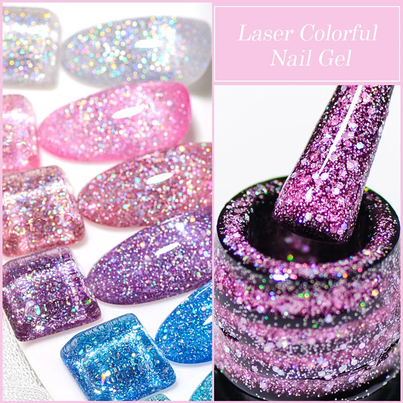 Mtssii Glitter Sequins Gel Nail Polish – Sparkling Soak-Off UV/LED Gel