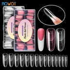 MOWOT Pink Clear Dual Nail Forms – French Acrylic Extension Molds, 150pcs