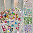 Mixed Shape Nail Rhinestones – 3D Glass Crystal Charms, 20 Pieces