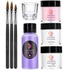 MAFANAILS Crystal Monomer Liquid & Brush Kit – Acrylic Powder & Nail Cup Set, 8pcs