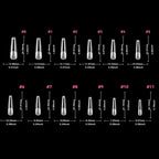 Semi-Frosted Coffin Nail Tips – Full Cover Soak-Off Capsule, 120 Pieces, 7 Colors