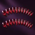 Sparkling Red Cat Eye Stiletto Press-On Nails