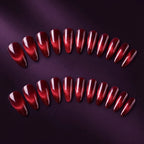 Sparkling Red Cat Eye Stiletto Press-On Nails