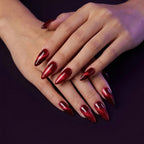Sparkling Red Cat Eye Stiletto Press-On Nails